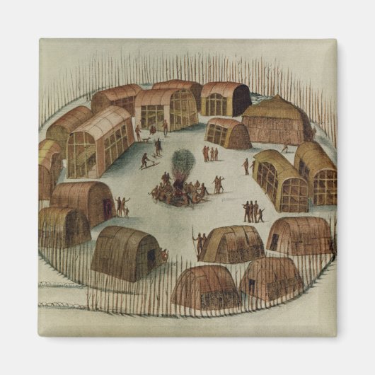 Indisches Dorf Pomeioc Magnet (Vorne)