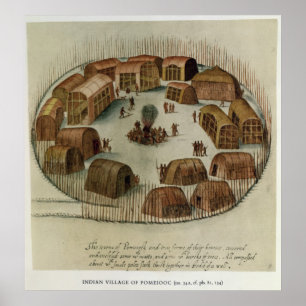 Indisches Dorf Pomeioc Poster