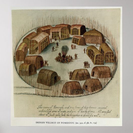 Indisches Dorf Pomeioc Poster (Vorne)