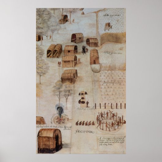 Indisches Dorf Secoton Poster (Vorne)