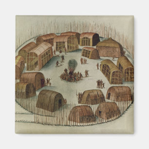 Indisches Dorf von Pomeiooc Magnet
