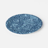 Indisches, dunkles Indigo William Morriss und Pappteller (Schrägansicht)