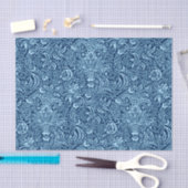 Indisches, dunkles Indigo William Morriss und Seidenpapier (Handwerk)