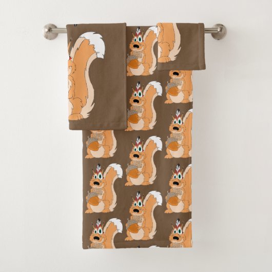 Indisches Eichhörnchen mit Nut Badhandtuch Set (Insitu)