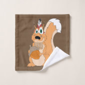 Indisches Eichhörnchen mit Nut Badhandtuch Set (Waschlappen)