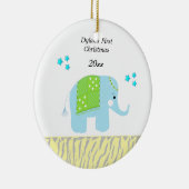 Indisches Elephant Baby's First Christmas Keramikornament (Rechts)