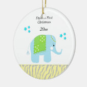 Indisches Elephant Baby's First Christmas Keramikornament (Links)