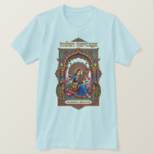 Indisches Erbe: Klassischer Musiker Veena-Kunst T-Shirt