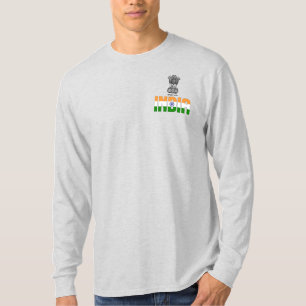 Indisches Flagge und Wappen Patriotisch T-Shirt