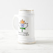 Indisches Flaggen-Ahornblatt Stein Bierglas (Vorderseite Links)