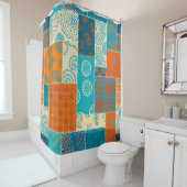 Indisches Flickwerk, nahtloser Vintager Hintergrun Duschvorhang (Beispiel)