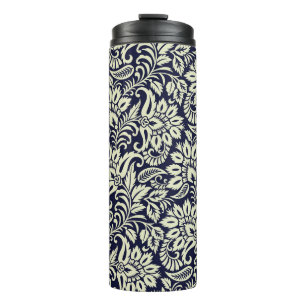 Indisches florales Grundmuster im Vintage-Stil Thermosbecher