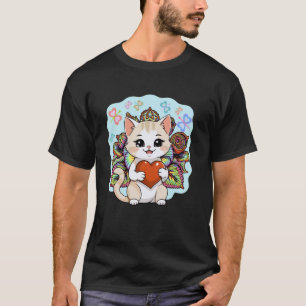 Indisches Herz Katze Indien Sommer Kätzchen Herzen T-Shirt