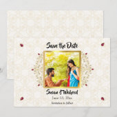 Indisches Hindu-Foto Save the Date (Vorne/Hinten)