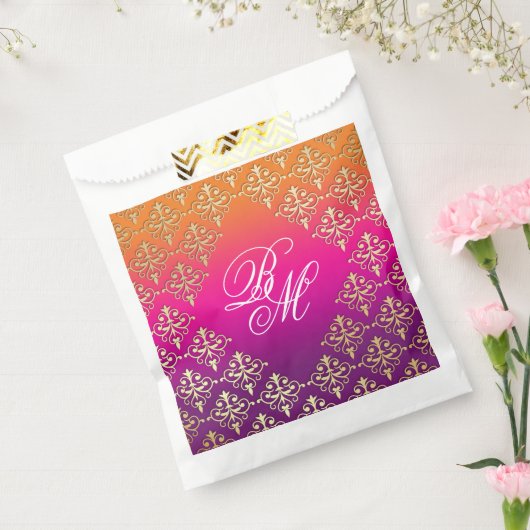 Indisches Hochzeitrosa Lila Orange Geschenktütchen (Versiegelt)