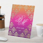 Indisches Hochzeitrosa Lila Orange Sockelschild (In SItu)