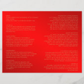 Indisches Hochzeitsprogramm für Rote und Gold-Blum (Rückseite)