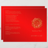 Indisches Hochzeitsprogramm für Rote und Gold-Blum (Vorne/Hinten)