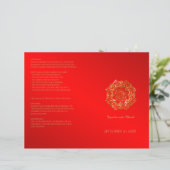 Indisches Hochzeitsprogramm für Rote und Gold-Blum (Stehend Vorderseite)