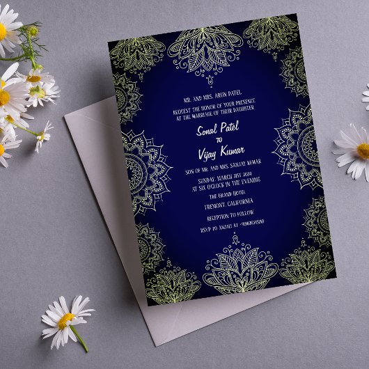 Indisches Hochzeitsszenario Einladung