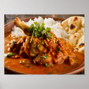 Indisches Huhn Tikka Masala Curry Mahl Poster