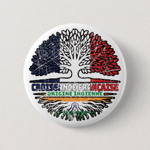 Indisches Indien, Französisch-Tree-Roots-Flag Button