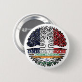 Indisches Indien, Französisch-Tree-Roots-Flag Button (Vorne & Hinten)
