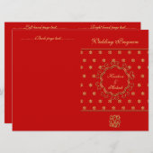 Indisches Inspiriertes Bi-fold Wedding Program Red Programm (Vorne/Hinten)