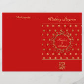Indisches Inspiriertes Bi-fold Wedding Program Red Programm (Vorderseite)