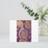 INDISCHES KLASSISCHES ZARI-DESIGN MIT GOLD UND SIL POSTKARTE (Stehend Vorderseite)