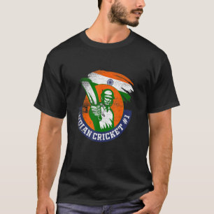 Indisches Kricketspiel Nummer eins Fan Vintage T-Shirt
