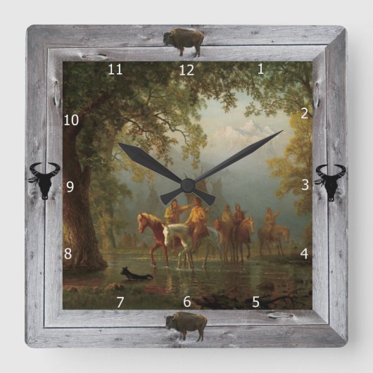INDISCHES KRIEGSPARTY QUADRATISCHE WANDUHR (Vorderseite)