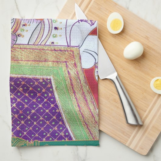 Indisches Kunstelefant-Geschirrtuch Handtuch (Viertel Falte)