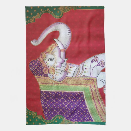 Indisches Kunstelefant-Geschirrtuch Handtuch (Vertikal)