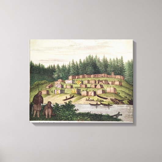 Indisches Lager auf der Quadra-Insel Leinwanddruck (Vorderseite)