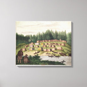 Indisches Lager auf Quadra Insel Leinwanddruck