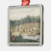 Indisches Lager auf Quadra Insel Silbernes Ornament (Links)