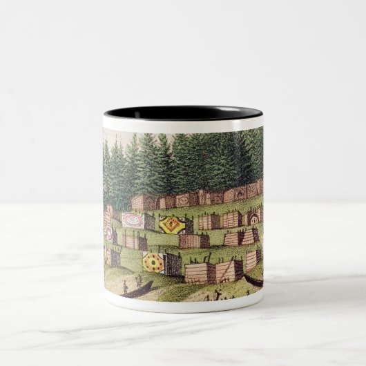 Indisches Lager auf Quadra Insel Zweifarbige Tasse (Mittel)