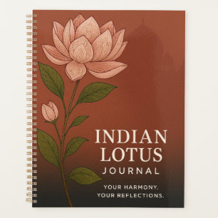 Indisches Lotus-Tagebuch: Naturinspiriertes Notizb Planer
