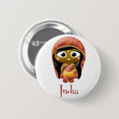 Indisches Mädchen Button (Vorne & Hinten)