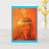 indisches Mädchen Howgh Greetings Karte (Gelbe Blume)