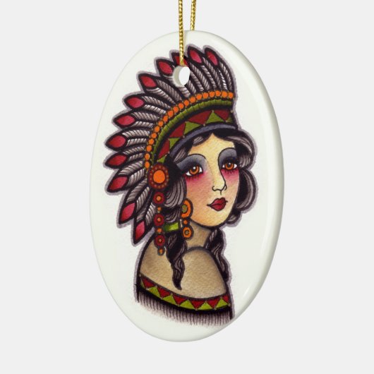 indisches Mädchen Keramikornament (Links)