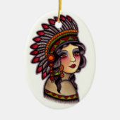 indisches Mädchen Keramikornament (Vorne)