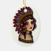 indisches Mädchen Keramikornament (Hinten)