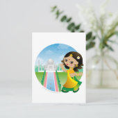 Indisches Mädchen Postkarte (Stehend Vorderseite)