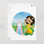 Indisches Mädchen Postkarte (Vorne/Hinten)