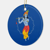 Indisches Mädchen spielt Musikinstrument Indien Keramik Ornament (Links)