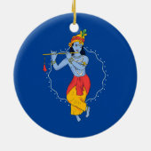 Indisches Mädchen spielt Musikinstrument Indien Keramik Ornament (Hinten)