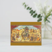 INDISCHES - MALEREI-VERFAHREN MIT KAMELEN POSTKARTE (Stehend Vorderseite)