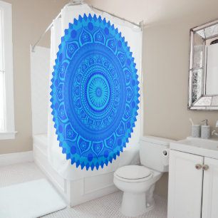 Indisches Mandala Blau Duschvorhang
